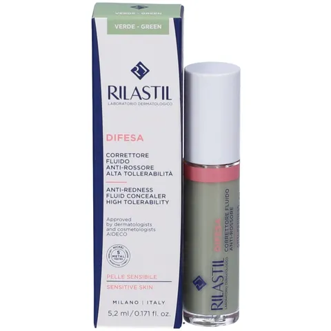 Rilastil Difesa Make Up, Correttore Fluido Anti-Rossore per Rossori Localizzati, per