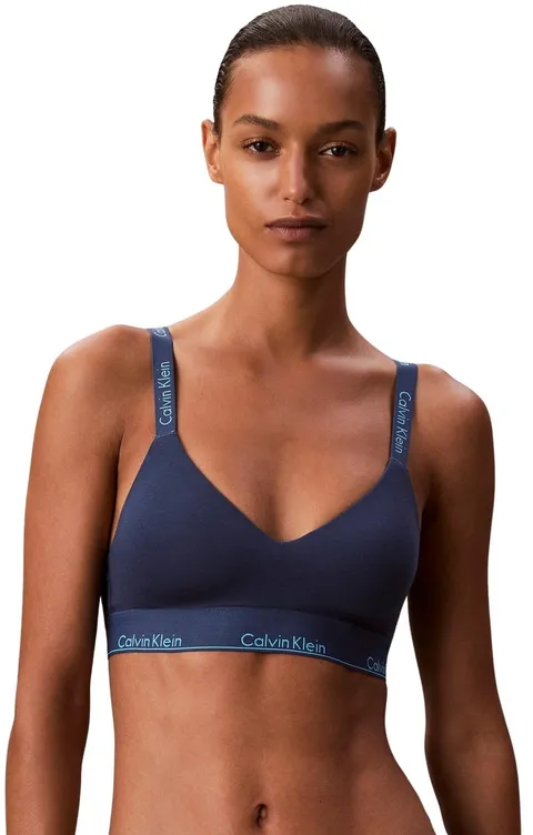 Calvin Klein Donna Reggiseno a Bralette Lightly Lined Fascia Elasticizzata, Blu (Dark