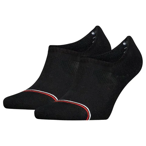 Tommy Hilfiger Footie, Calzini Unisex - Adulto, Nero, 39-42
