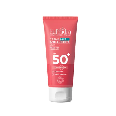 Euphidra, Crema Solare Viso Mat SPF 30 Anti-Lucidità per Pelli Miste o Grasse, Protezione