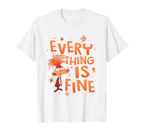 Disney Pixar Inside Out 2 Everything Is Fine Anxiety Logo Maglietta