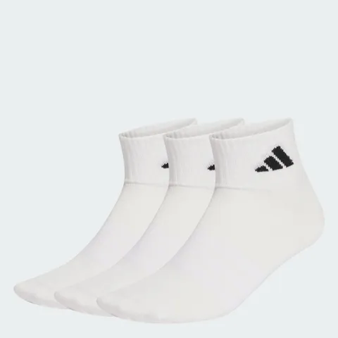 adidas Unisex - Adulto Thin&Light Sportswear Ankle Socks 3 Pair Pack, white/white/black