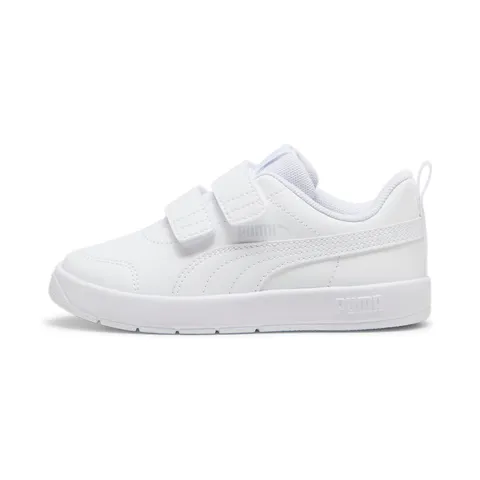 PUMA Unisex Kids Courtflex V3 V PS Sneaker, PUMA White-PUMA White-Silver Mist, 29 EU