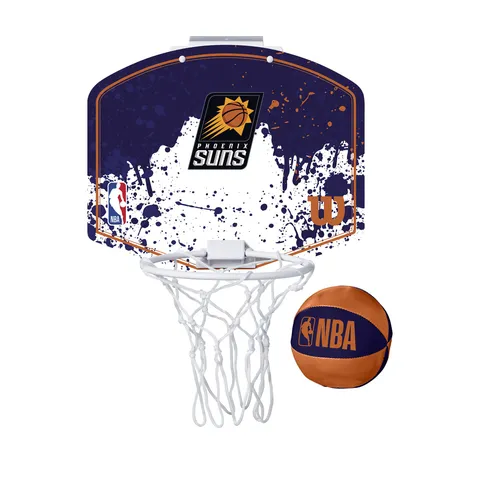 Wilson Minicanestro da Basket NBA TEAM MINI HOOP, Plastica, Bianco/Viola Scuro (Phoenix