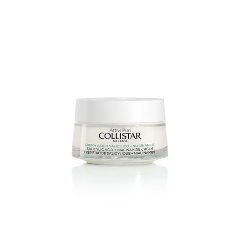 Collistar Attivi Puri Crema Viso Acido Salicilico + Niacinamide, Anti-Imperfezioni