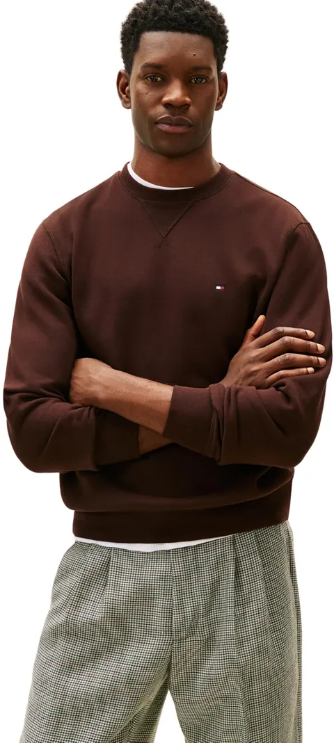 Tommy Hilfiger Felpa da Uomo Ess Stagionale in Felpa Girocollo MW0MW40000, Marrono, M