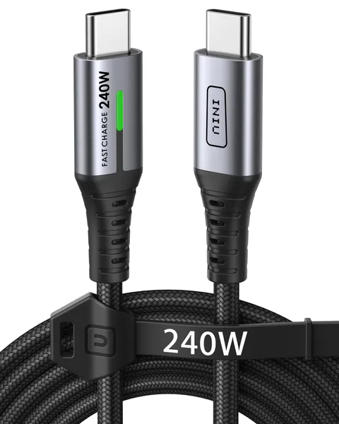 INIU 240W Cavo di Ricarica USB C a USB C, Cavo di Ricarica PD Tipo C 2m, Super Ricarica