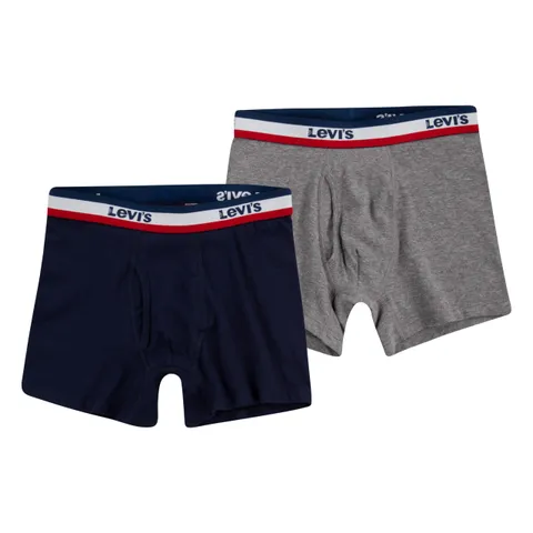 Levi's Kids Sportswear Logo Boxer Brief 2Pk Pantaloncini boxer Bambini e Ragazzi, Grey