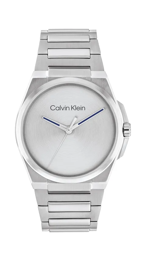 Calvin Klein Orologio con Movimento al Quarzo a Tre Lancette da Uomo Collezione META-MINIMAL con Cinturino in Acciaio Inossidabile Argentato - 25200456, Silver