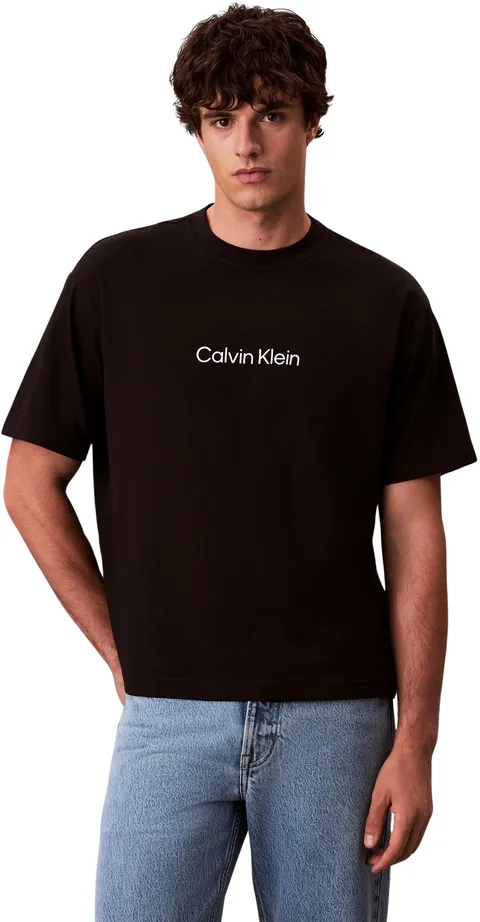 Calvin Klein T-Shirt Girocollo da Uomo con Logo Standard SS RLXD, Nero (Nero), XXL_Plus