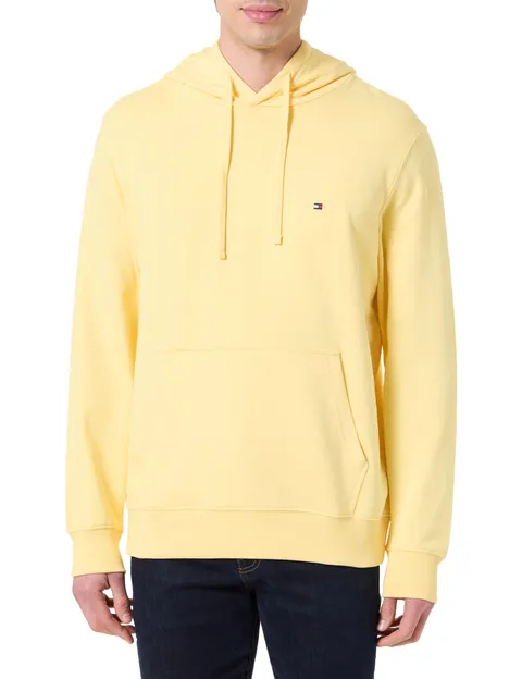 Tommy Hilfiger Uomo Felpa con Cappuccio Essential Terry con Tasca a Marsupio, Giallo