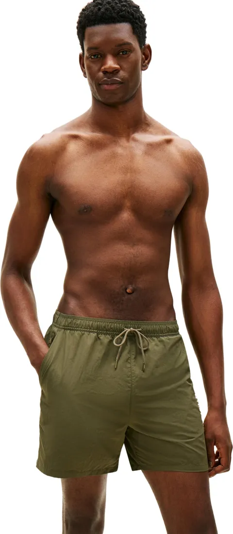 Tommy Hilfiger UM0UM0UM03748 Costume da Bagno da Uomo, Taglia M, con Coulisse e Tasca con Cerniera, Cachi (Verde Militare), XS