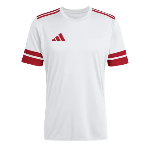 adidas Uomo Squadra25 Jersey Short Sleeve Shirt, White/Team Power Red 2, XS