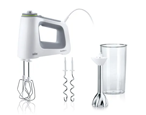 Braun HM 5107 WH, 750 W, Acciaio Inossidabile, 9 velocità, Bianco