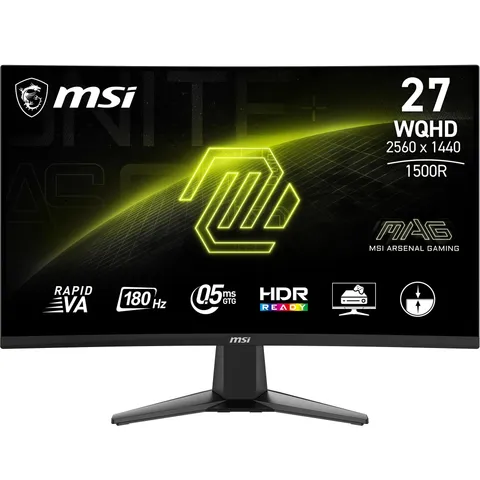 MSI MAG 27CQ6F Monitor Gaming da 27" WQHD Curvo - Pannello VA Rapid 1500R (2560 x 1440)