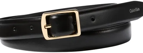 Calvin Klein Donna Cintura Classic Square Buckle Belt 2,0 cm Cintura in Pelle, Nero (Black), 80 cm