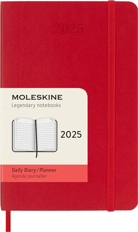 Moleskine Daily Planner, Agenda Giornaliera 12 Mesi 2025, Copertina Morbida e Chiusura