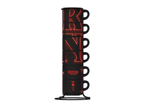 Bialetti Set da 6 Tazzine Impilabili Stranger Things - Fluorescenti, si illuminano e