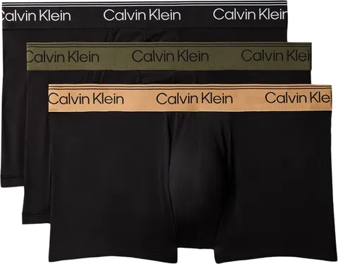Calvin Klein Boxer Uomo, Nero W/Bronzo Flash WB/Nero/Oliva, M
