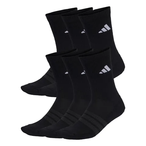 adidas Unisex - Adulto Cushioned Crew Socks 6 Pair Pack, black/black/white, 37-40