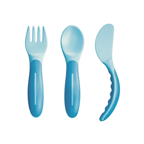 MAM Baby's Cutlery Set Posate 6+ Mesi Azzurro
