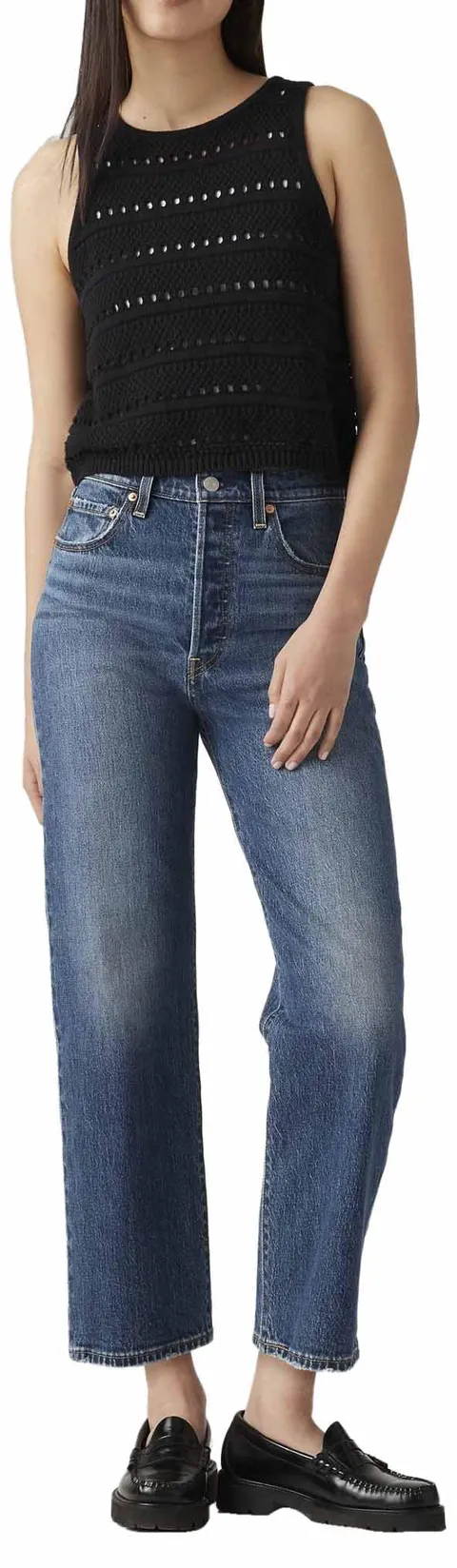 Levi's Ribcage Straight Ankle Jeans, My Honor No DX, 24W / 27L Donna
