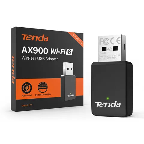Tenda AX900 Adattatore USB Chiavetta Wi-Fi 6 per PC fisso, Dual Band 5/2.4 Ghz, Soft-AP
