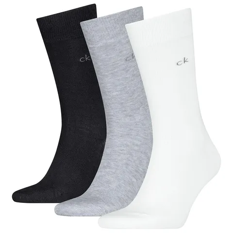 Calvin Klein 8719965009202 CK MEN SOCK 3P, Bianco/grigio chiaro melange/nero, 39-42
