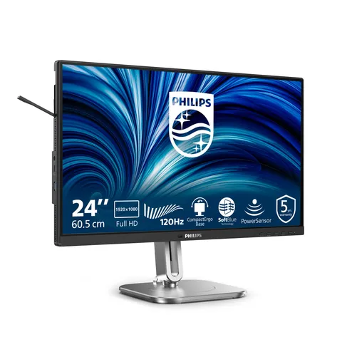 Philips Monitor 24B2N4200 24 pollici 1920x1080, FHD, 120Hz, IPS Panel, 4ms GtG, USB Hub