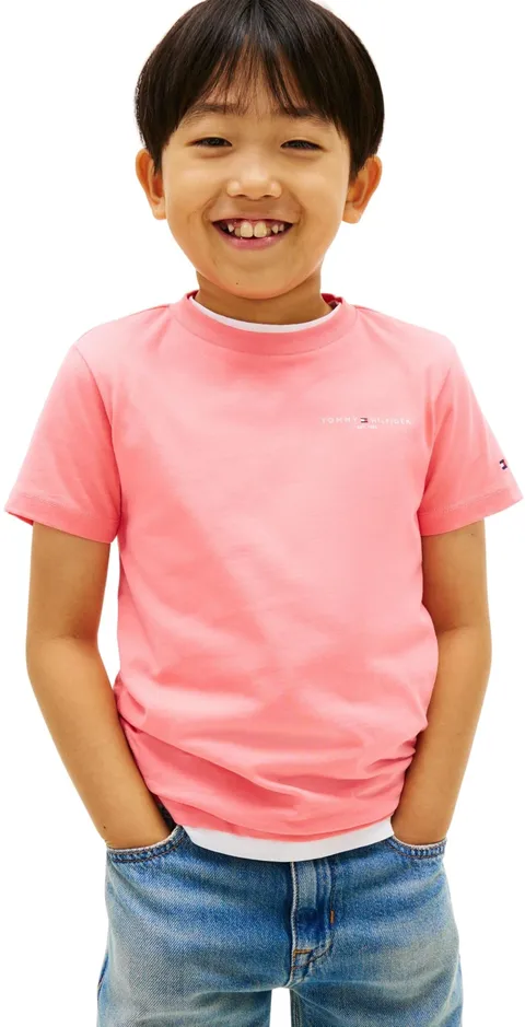 Tommy Hilfiger Mini Corp T-Shirt Ks0ks00661 Magliette, Pink (Tropical Blush), 3 Anni Unisex-Bambini e Ragazzi