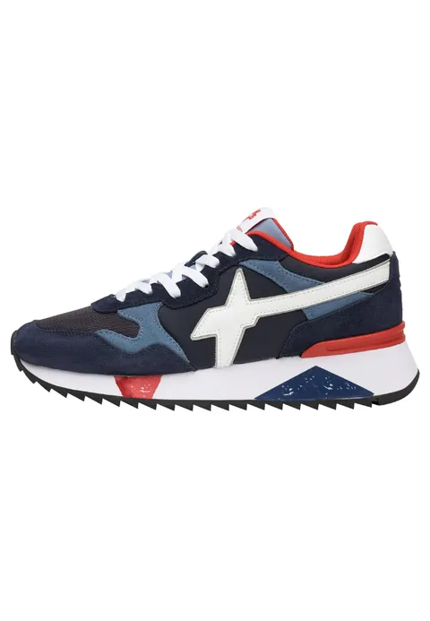 w6yz Yak-M.-Sneakers in Suede e Tessuto Tecnico-Blu, Blu-Azzurro 45