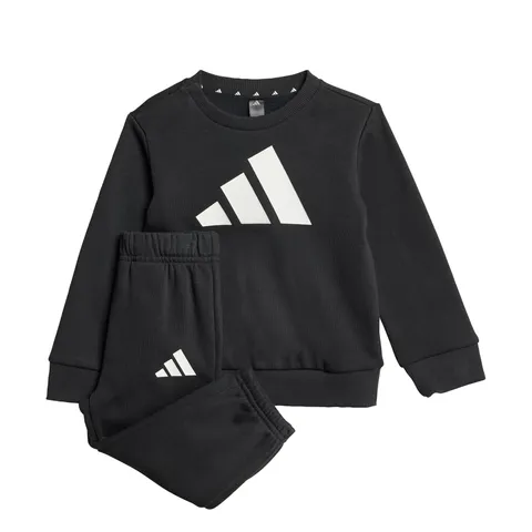 adidas Unisex - Bimbi 0-24 Big Logo Essentials Jogger Track Suit, Black/White, 18-24