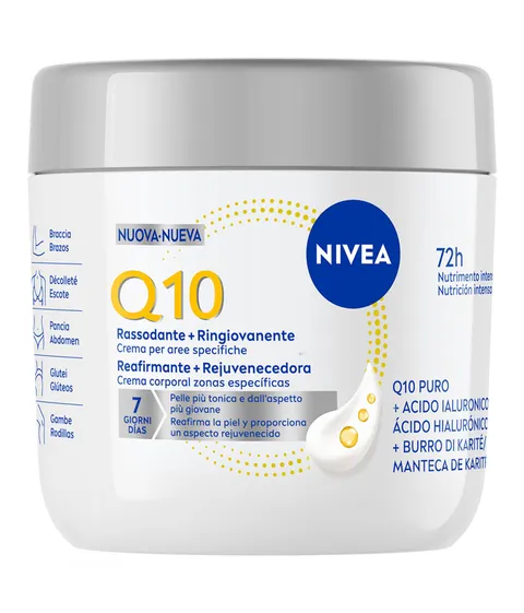 Nivea Q10 Rassodante + Ringiovanente Aree specifiche 400 ml, Crema rassodante corpo con