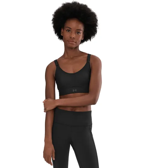 Under Armour Womens Infinity Mid Impact Sports Bra, (002) Black / / Black, Large A-C