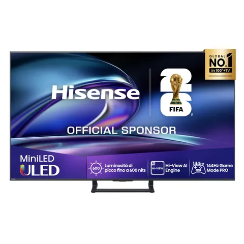 Hisense TV 75" Mini-LED 144Hz 4K 2025 75E8Q, Smart TV Vidaa U8, Dolby Vision IQ, HDR 10+