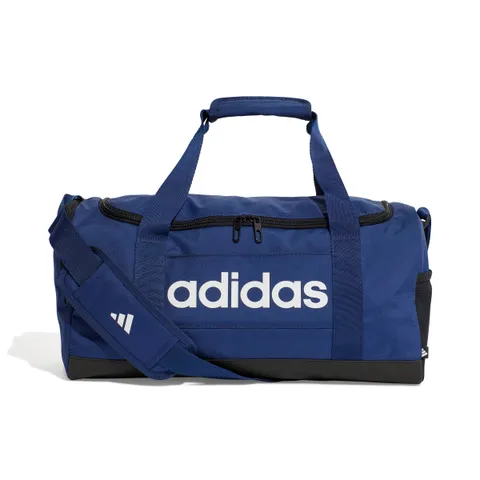 adidas Unisex - Adulto Essentials Linear Duffel Bag Duffel Bag, dark blue/white, S