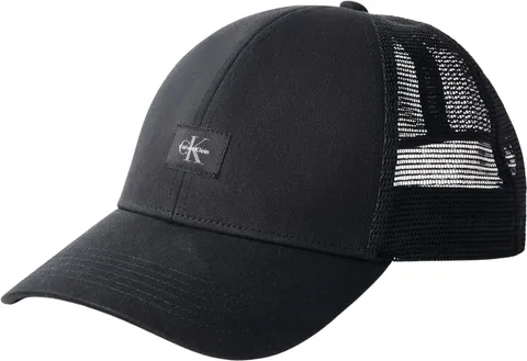 Calvin Klein Uomo Cappellino Monologo Woven Patch Trucker con Mesh, Nero (Black), Taglia