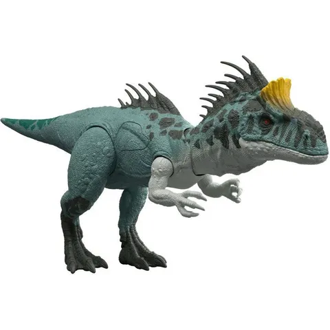 Mattel Jurassic World - Cryolophosaurus Ruggito Selvaggio, dinosauro snodato con luci e