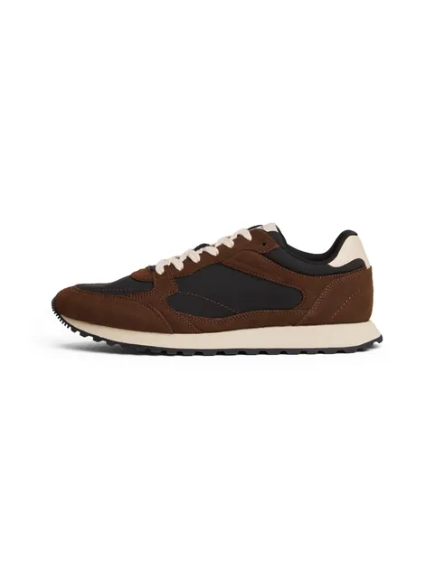 Tommy Hilfiger Uomo Sneakers Running New Runner Eva Mix in Pelle Scamosciata, Multicolore