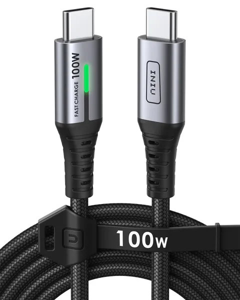 INIU Cavo USB C USB C 100W, 2m Cavo USB Type-C PD 5A Ricarica Rapida QC 4.0 Nylon Cavo