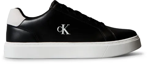 Calvin Klein Uomo Sneakers con Suola Preformata Classic Laceup in Pelle, Nero (Black/Bright White), 46