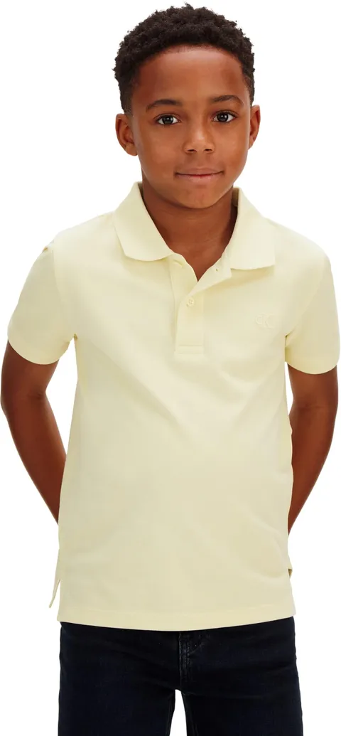 Calvin Klein Polo Solido Bambino LVCKSJB29B S/S Polo, Giallo (French Vanilla 12-0722
