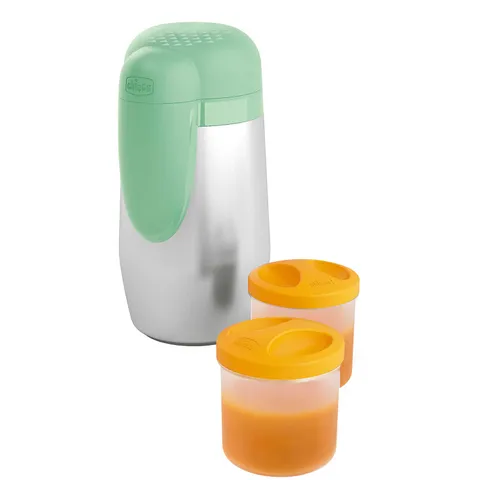 Chicco Portapappa Termico Acciaio Inox (2x250 ml, verde)