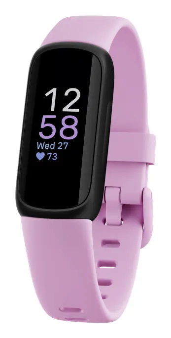 Tracker per fitness e benessere Fitbit Inspire 3 con autonomia fino a 10 giorni e compatibile con Android e Ios, Lilla tenue