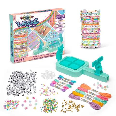Bandai - Rainbow Loom WrapIt - Kit per Braccialetti dell’Amicizia - Confezione 648 Pezzi