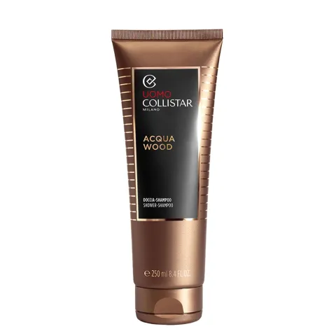 Collistar Acqua Wood Doccia Shampoo Uomo, Deterge Corpo e Capelli, Dona Tono e Vigore
