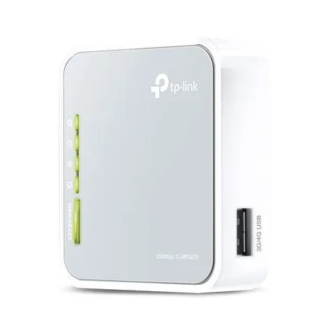 Tp-Link Tl-Mr3020 3G/4G Router Wi-Fi Portatile Wireless 300Mbps, Porta Usb 2.0, Bianco, 7.37 x 2.29 x 6.6 cm; 60 grammi