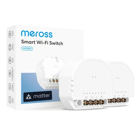 Meross Interruttore WiFi Matter, 2 Pcs - Filo Neutro Richiesto