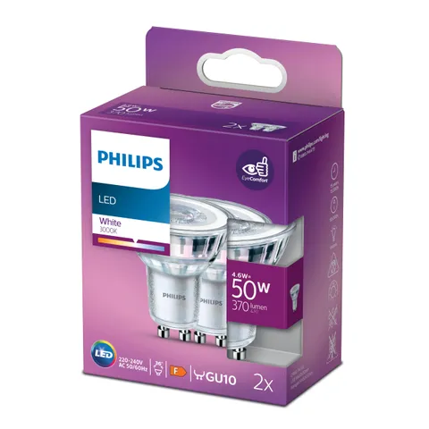 Philips LED Classic GU10 Spot 4,6W Bianco Caldo