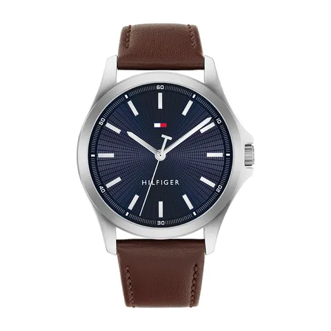 Tommy Hilfiger Orologio con Movimento al Quarzo a Tre Lancette da Uomo - Disponibile con cinturino in acciaio inossidabile o cinturino in pelle, Brown